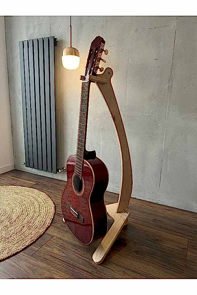 MNT02 Ham Ahşap Tasarım Gitar Enstrüman Sehpası Ayaklık