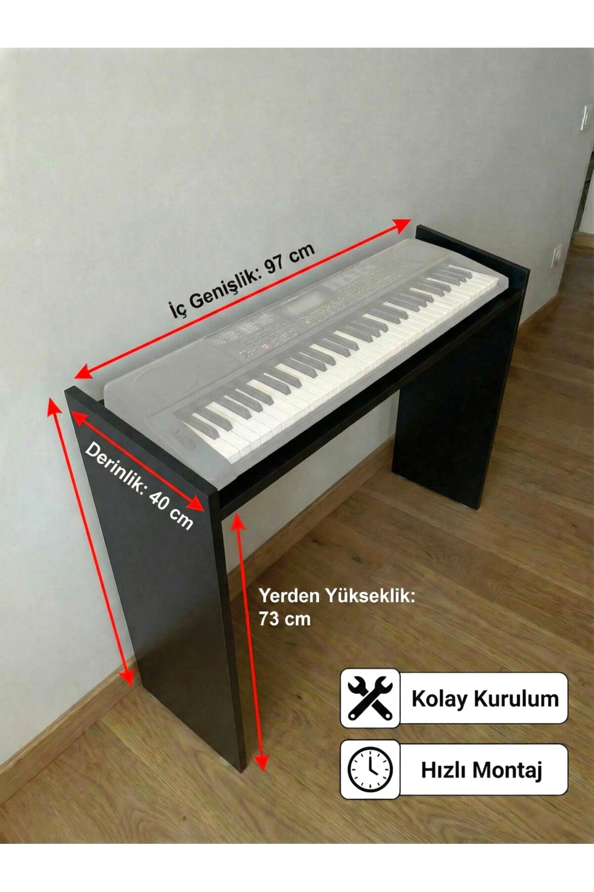 Montavo Ahşap Org Sehpası (CT-X700 CT-S300 PS98 / PS68 / NEM-3100 Uyumlu) — Kahverengi