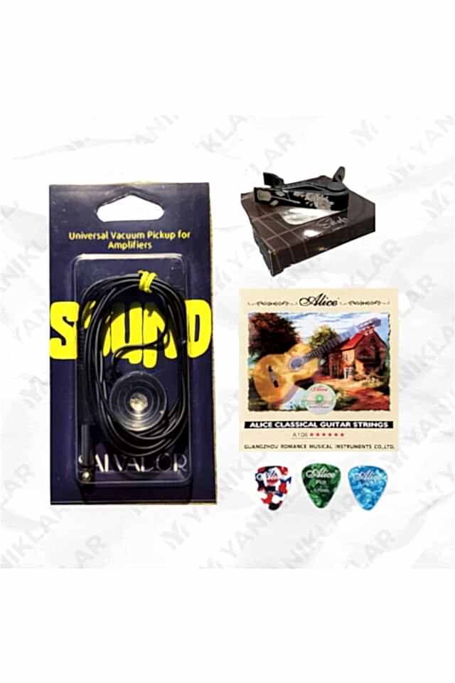 Vakumlu Öpücük Mikrofon (Klasik Gitar Teli + Pena + Kapo)