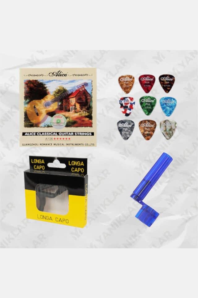 Klasik Gitar Teli Paketi (Klasik Gitar Teli , Pena Seti , Burgu Çevirici , Gitar Kaposu)