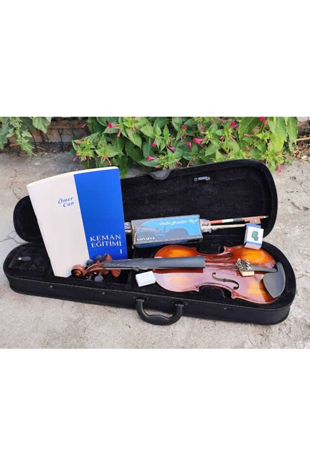 VR44120 - 4/4 Cilalı Keman Full Set (Metod Kitabı, Yastık,Reçine,Nota Sticker, Akort Aleti)