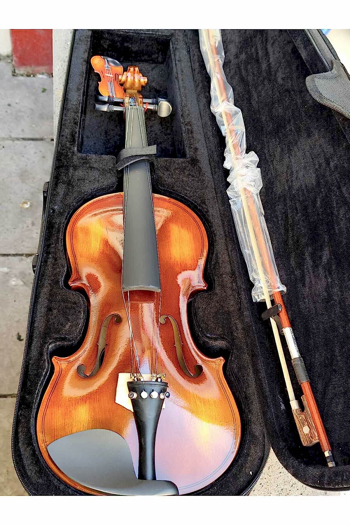 VR44120 - 4/4 Cilalı Keman Full Set (Metod Kitabı, Yastık,Reçine,Nota Sticker, Akort Aleti)