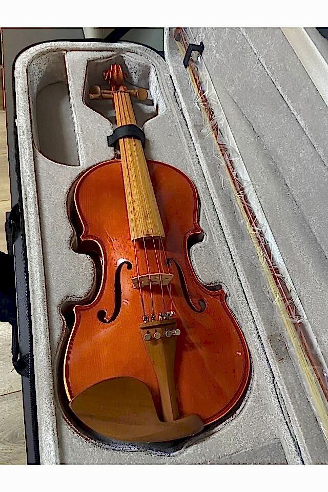 Profesyonel 4/4 Kare Kutu Gül Klavye Parlak Cila Keman