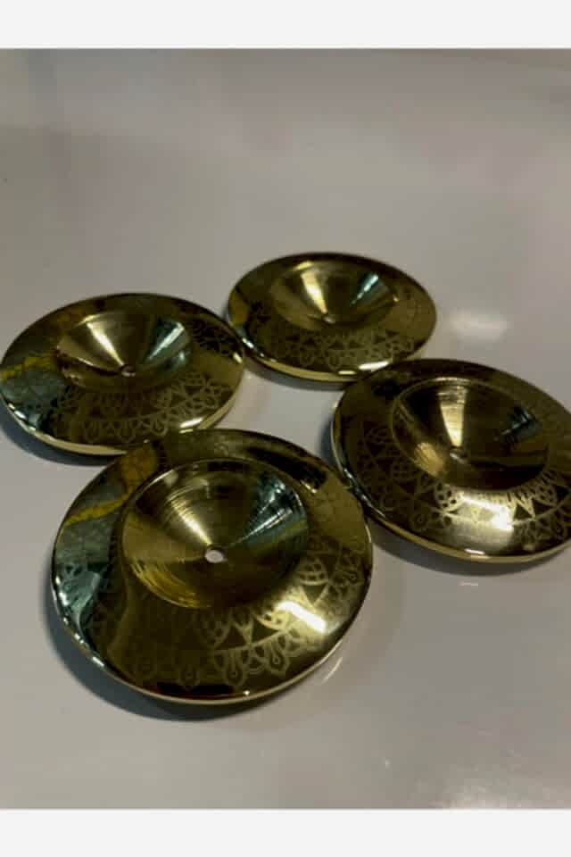 Premium İşlemeli Oryantal Parmak Zil Pirinç Döküm 480gr (Lastik Dahil , Büyük Boy )