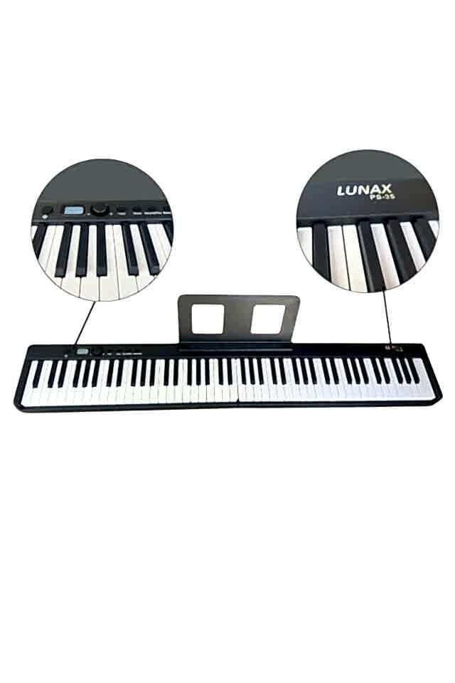 LUNAX PS-35 Katlanabilir Dijital Piyano 88 Tuş Siyah