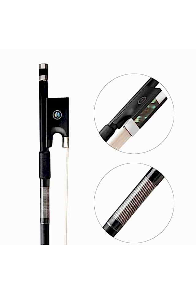 Yanıklar Müzik Sedefli Siyah Karbon Fiber Keman Yayı