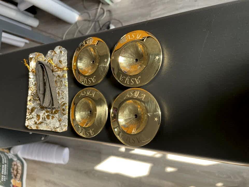 İsme Özel Oryantal Parmak Zil Pirinç Döküm 480gr (Lastik Dahil , Büyük Boy )