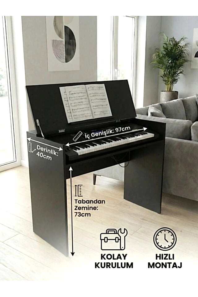 Montavo Kapaklı Notalıklı Ahşap Org Sehpası (CT-X700 CT-S300 PS98 / PS68 / NEM-3100 Uyumlu)