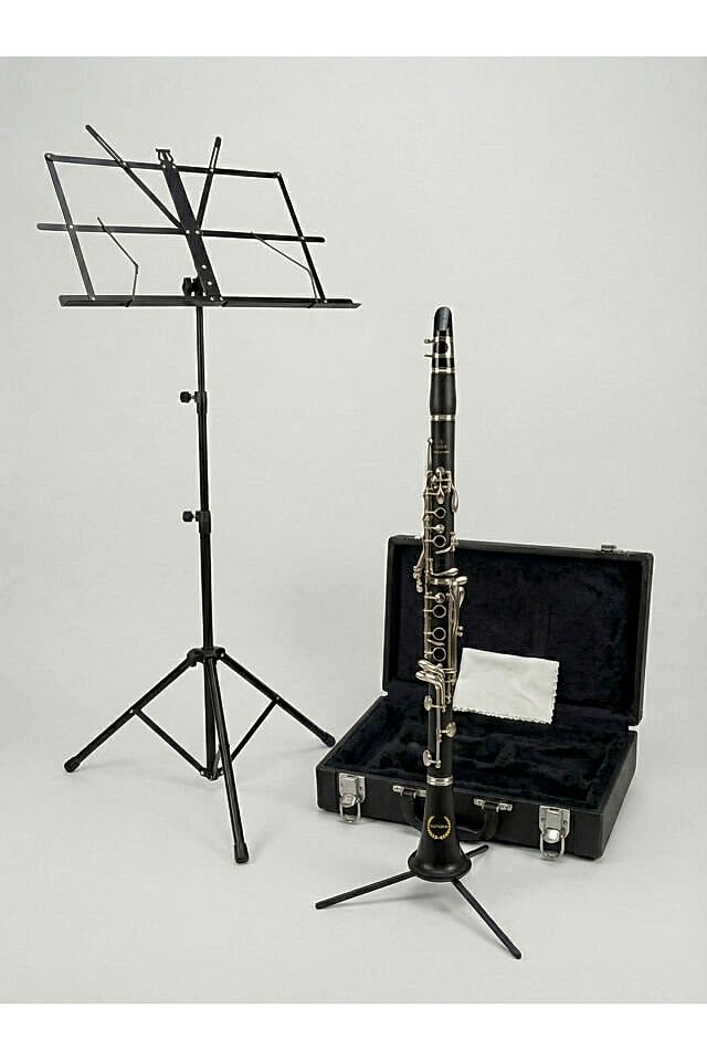 KL093 4 Yüzüklü Sol Klarnet - Abonoz Ağacı Tozu Kompozit, Nota Sehpası ve Özel Çanta Seti