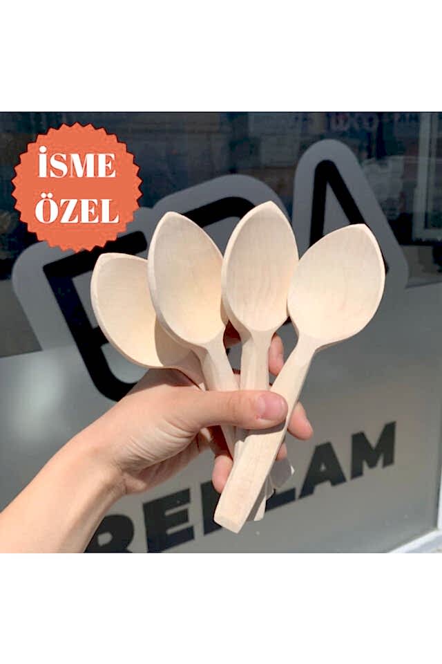 Ankara Gürgen Ağacı Oyun Kaşığı Takımı (İSME ÖZEL) (4 ADET)