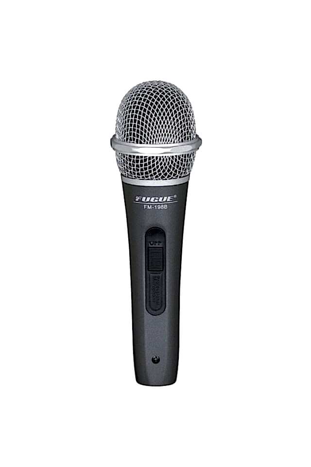 Fm-198b Mikrofon Kablolu Gümüş Başlıklı Dinamik Tek Yönlü