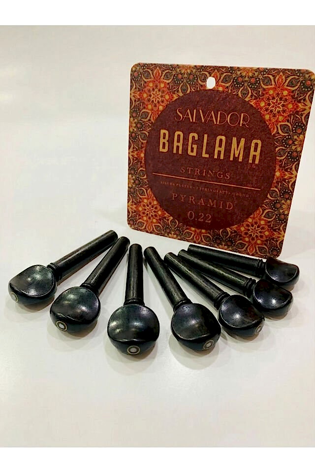 Nokta Sedefli Abanoz Bağlama Saz Burgu Takımı (7 Adet) 0.22 Bağlama Teli