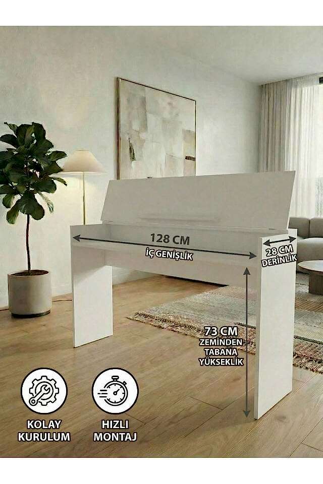 Montavo Kapaklı Piyano Sehpası Beyaz (PS-35 / PLX-80WH / JDP-8830 Uyumlu)