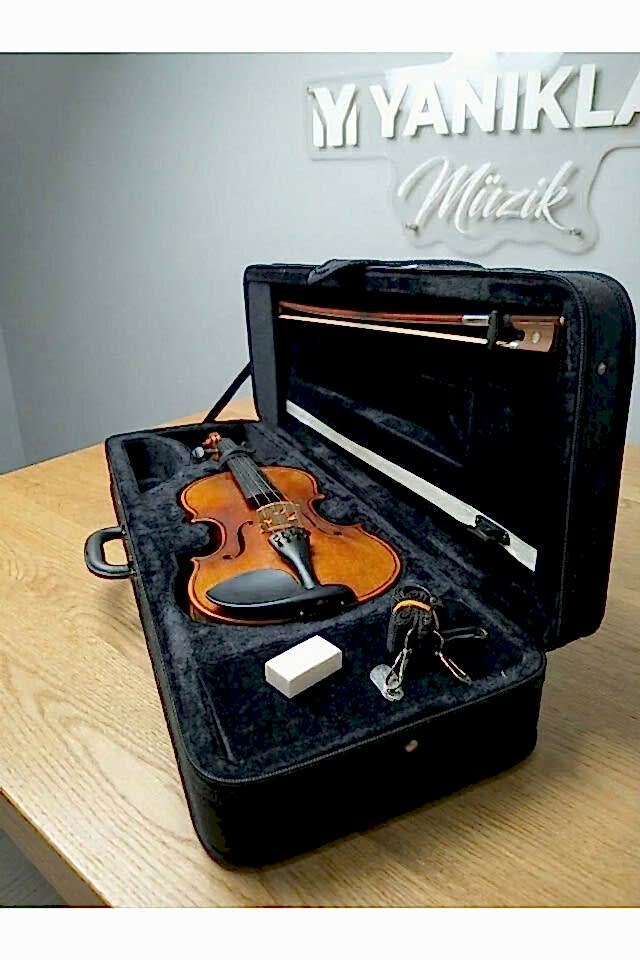 AM22406 Kare Kutu Mat Keman Seti (Yastık, Susturucu, Akort Cihazı, Tel ,Reçine, Keman Metodu)