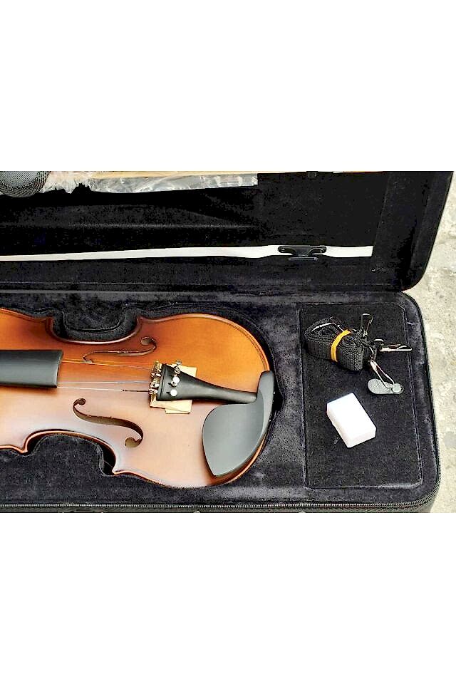 AM22406 Kare Kutu Mat Keman Seti (Yastık, Susturucu, Akort Cihazı, Tel ,Reçine, Keman Metodu)