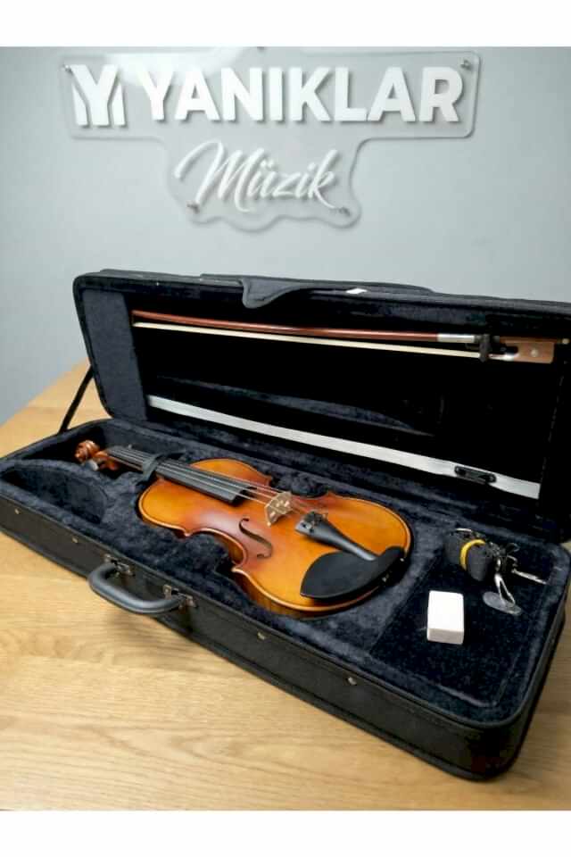 AM22406 Kare Kutu Mat Keman Seti (Yastık, Susturucu, Akort Cihazı, Tel ,Reçine, Keman Metodu)