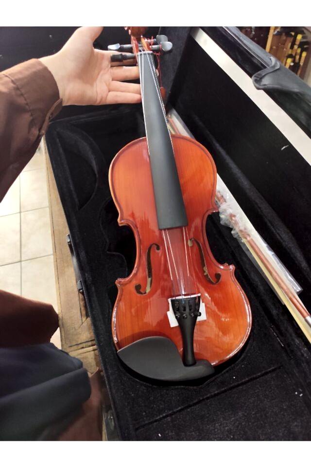 AM22407-12 1/2 Profesyonel Kare Kutu Parlak Keman (2/4)