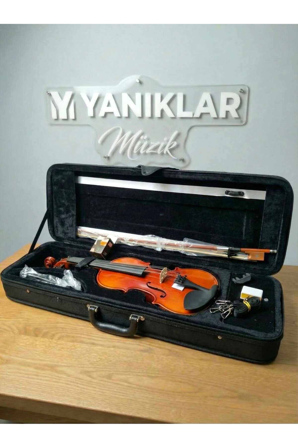 AM22407-12 1/2 Profesyonel Kare Kutu Parlak Keman (2/4)