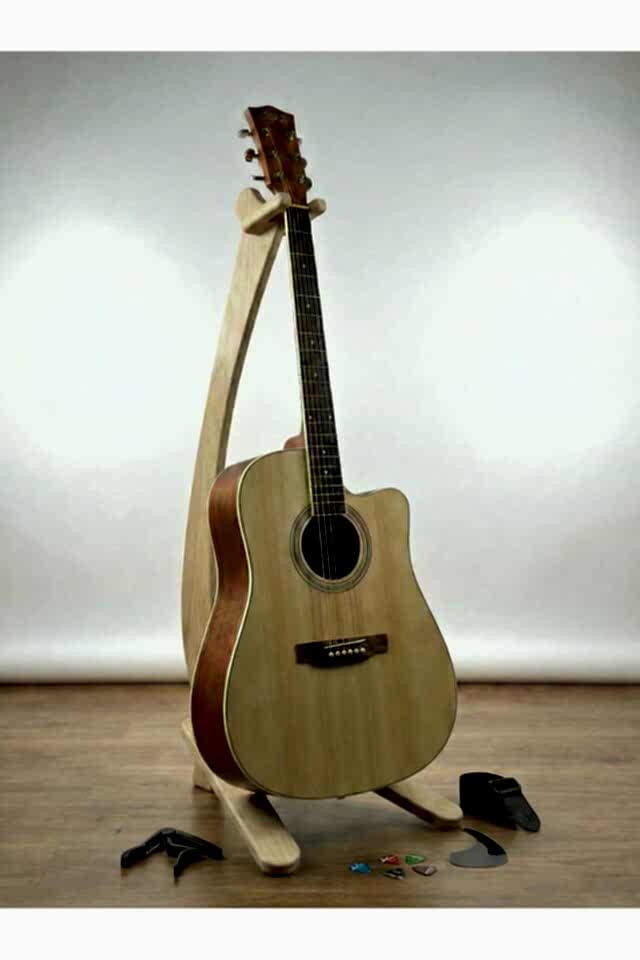 F310NT 4/4 Kesik Kasa Akustik Gitar Seti (Gitar Sehpası, Kılıf, Pena, Gitar Askısı, Kapo, Pickguard)