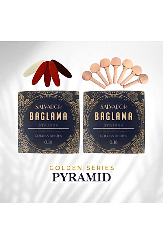 2 TAKIM SARI BAMLI GOLDEN SERIES 0.18 BAĞLAMA TELİ ( Mızrap Tezene Seti Burgu Kulağı Tam Set)