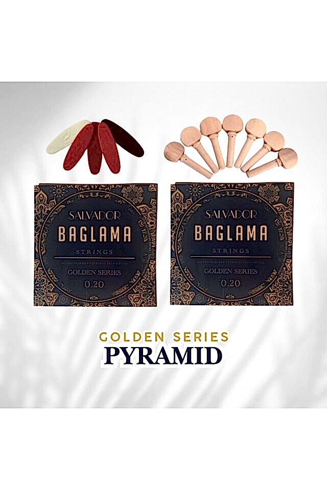 2 TAKIM SARI BAMLI GOLDEN SERIES 0.20 BAĞLAMA TELİ ( Mızrap Tezene Seti Burgu Kulağı Tam Set)